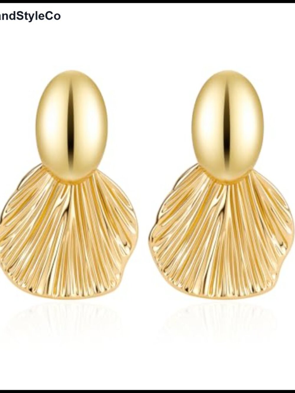 14K Gold Plated Shell Dangle Earrings for Women Statement Drop Earrings